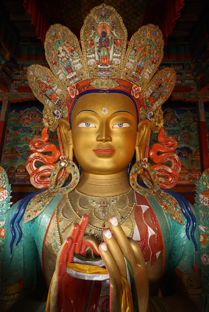 Statue of Maitreya Buddha at Thikse Gompa